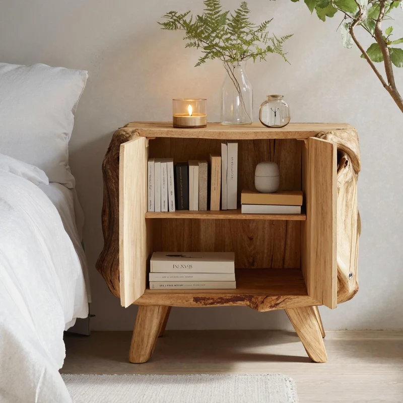 Farmhouse Live Edge Nightstand For Natural Bedroom Vibe SILDTTNNS010