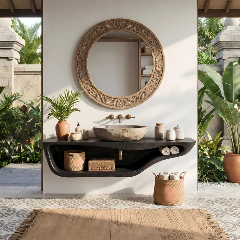 Handcrafted Live Edge Vanity For Custom Bathrooms SILDTTNBAS005