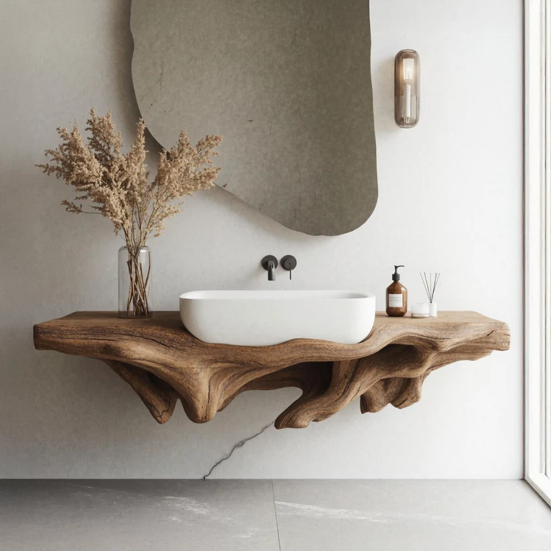 Farmhouse Bathroom Shelf Wall Mount For Storage SILDTTNBAS004