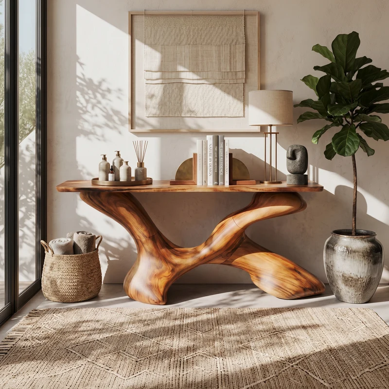 Mid Century Foyer Table For Living Room SILDTTNCS205