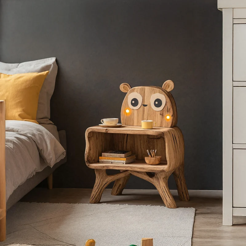 Spry Interior Mid-Century Wooden Nightstand, Solid Wood Bedside Table, Modern End Table with Drawers for Bedroom Decor SILDTTRNS001
