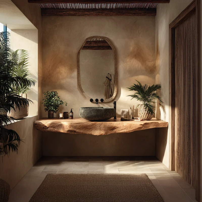 Rustic Floating Shelf Single Vanity Bathroom SINLSABRV088
