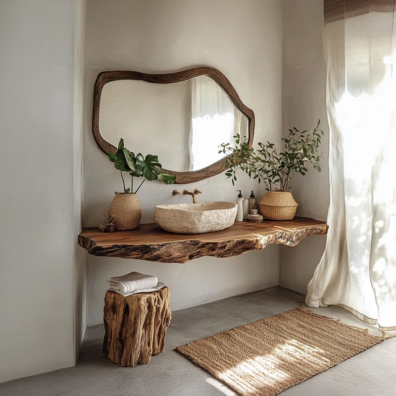 Spry Interior Rustic Wide Floating Shelf Vanity, Solid Wood Bathroom Countertop, Washroom Single Sink Console Support Shelf SINLSABRV073