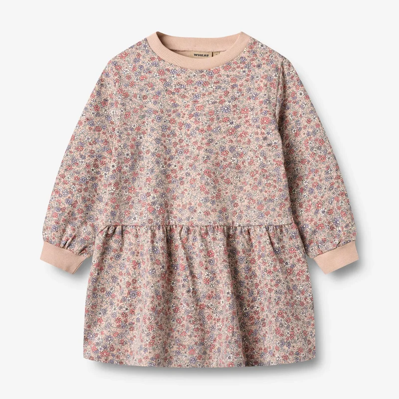 Wheat-Sweat Dress L/S Zenia-2036 rose dust flowers