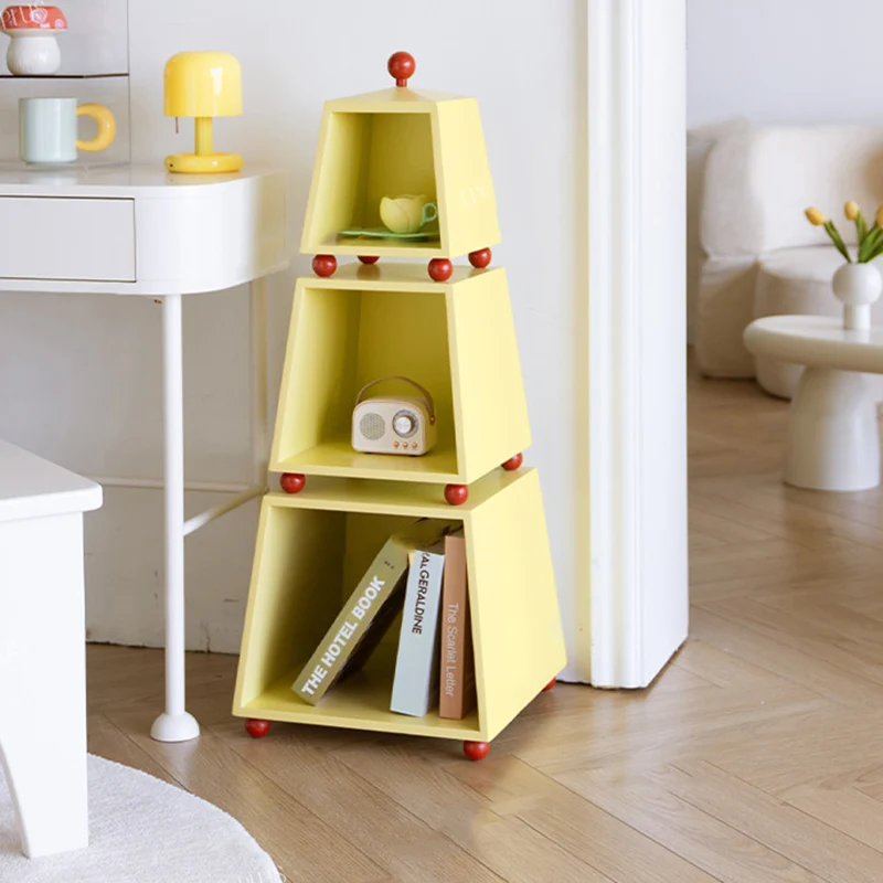 Contemporary Creative Pyramid MDF Dopamine Display Storage Shelf 3-Tier For Study