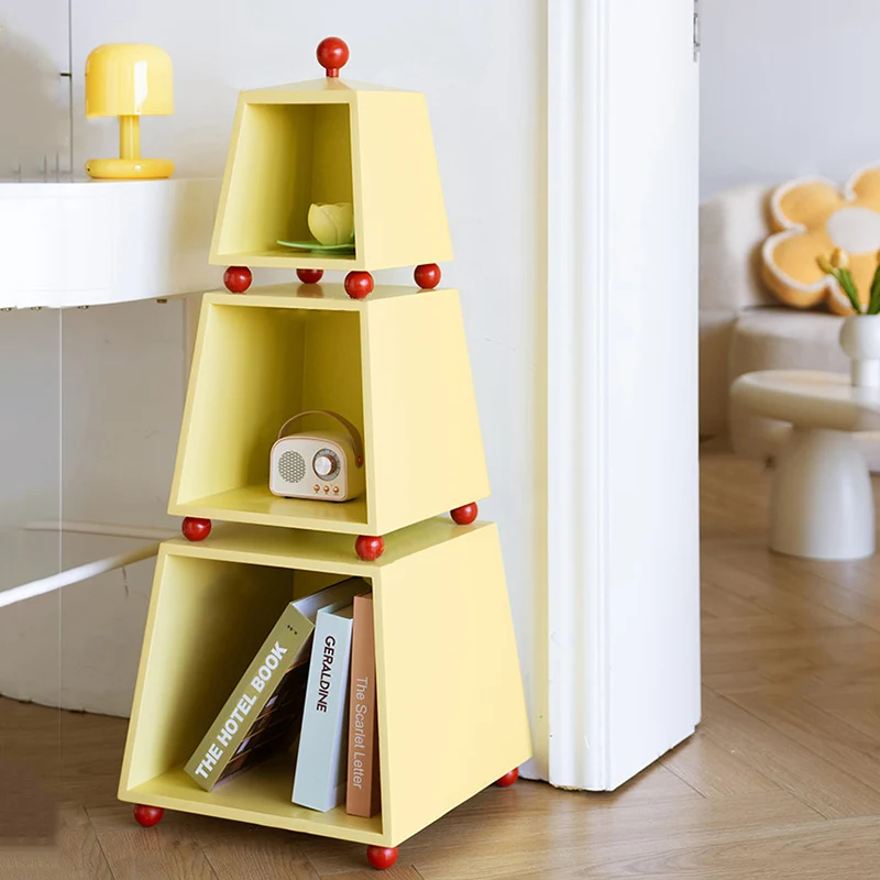 Contemporary Creative Pyramid MDF Dopamine Display Storage Shelf 3-Tier For Study