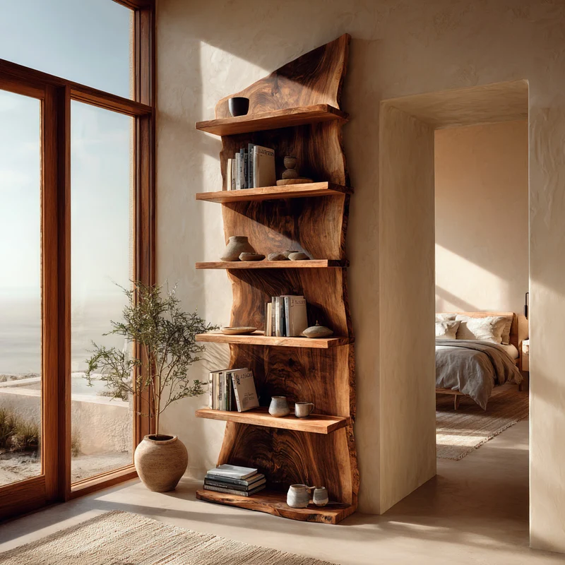 Spry Interior Modern Wooden Standing Shelf, Contemporary Tiered Bookcase, Sleek Storage Organizer Display Rack for Home Decor - RTTHHNSS006