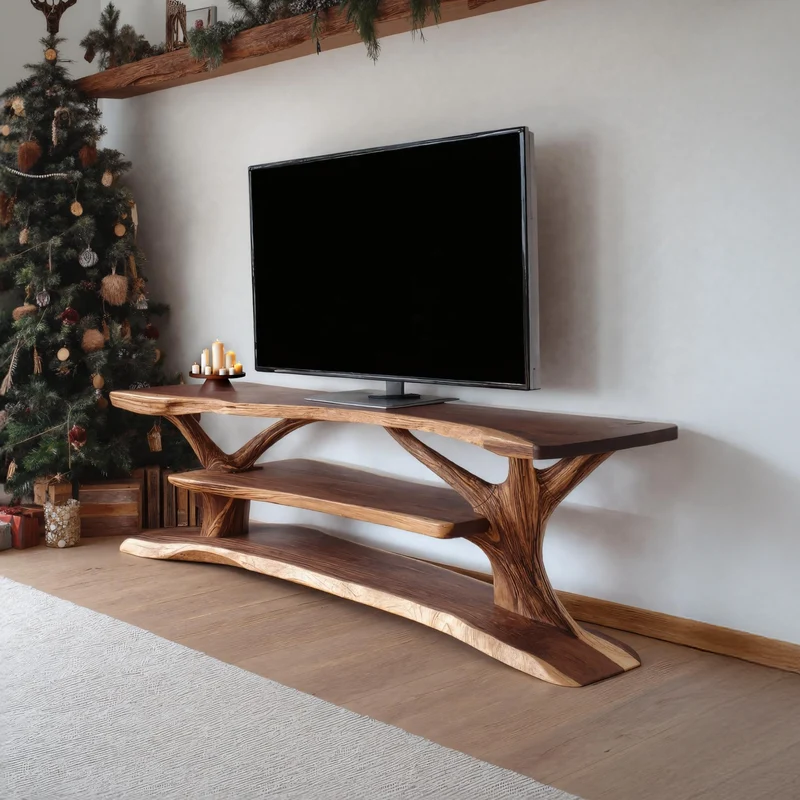 Spry Interior Modern Solid Wood TV Console, Contemporary Media Center & Entertainment Stand for Living Room Furniture, SILDTTRCTV044