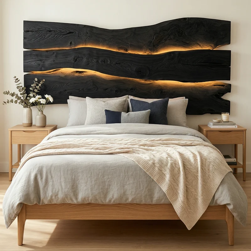 Modern Live Edge Headboard For Luxury Bedroom Interior Decor SILDTTRHB001