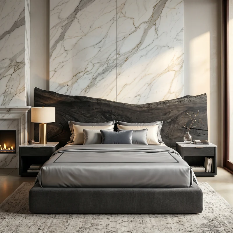 Minimalist Live Edge Wood Headboard For Organic Neutral Bedroom SILDTTRHB013