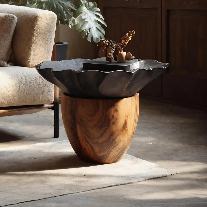 Spry Interior Mid Century Wooden Side Table, Solid Wood End Table & Accent Pedestal for Modern Lounge, Living Room Decor, SILDTTNSTA034