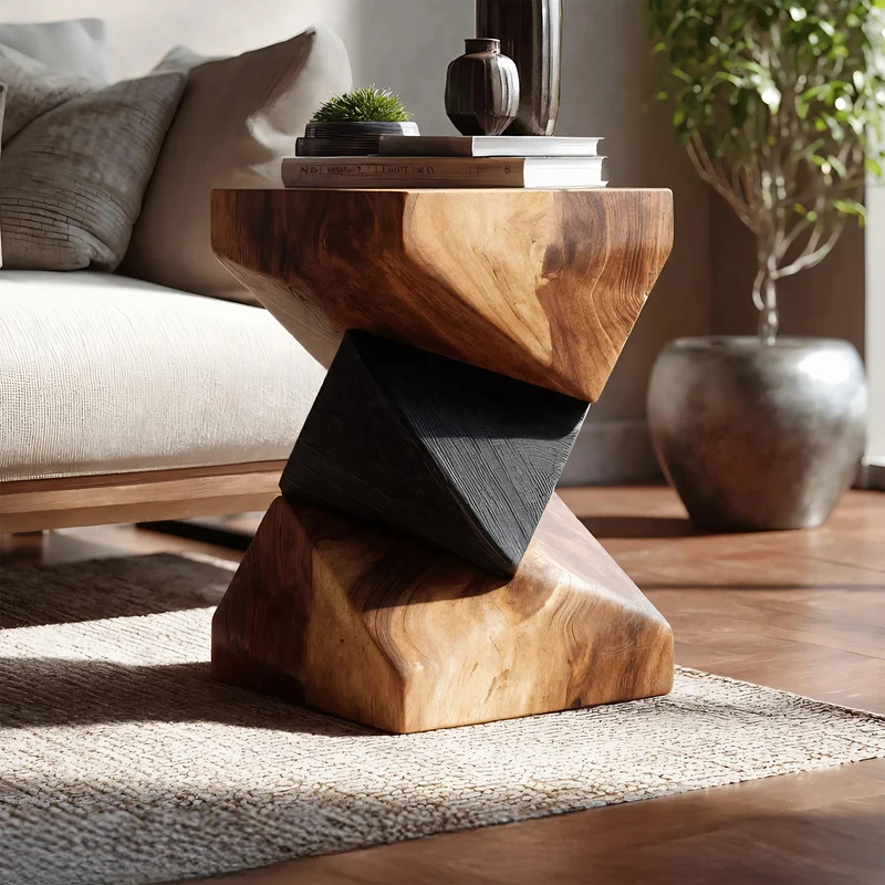 Spry Interior Farmhouse Solid Wood Side Table, Rustic End Table & Nightstand Accent Piece for Living Room Home Decor, SILDTTNSTA033