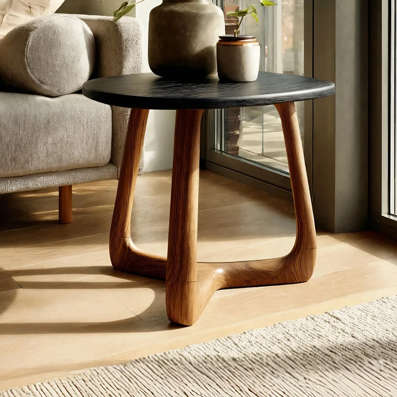 Spry Interior Scandinavian Modern Wooden Side Table, Minimalist Solid Wood End Table and Nightstand for Living Room, SILDTTNSTA031