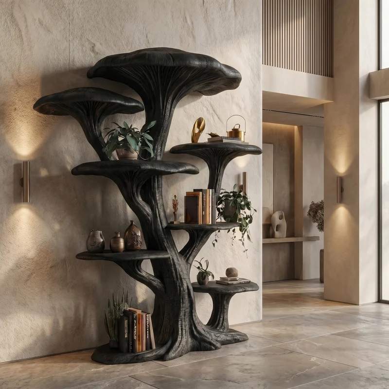 Modern Organic Mushroom Bookcase For Living Room And Bedroom SINLSATB729