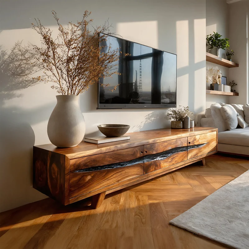 Farmhouse Solid Wood TV Console For Bedroom Design SILDTTNTVC087