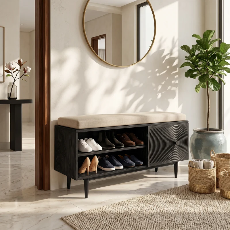 Modern Shoe Storage Cabinet For Condo Entryway Hallway Placement SILDTTRSHB032