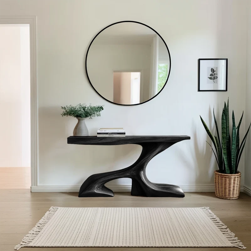 Spry Interior Rustic Solid Wood Console Table, Modern Entryway Sofa Table & Handcrafted Wooden Hallway Foyer Desk, SILDTTRCS041