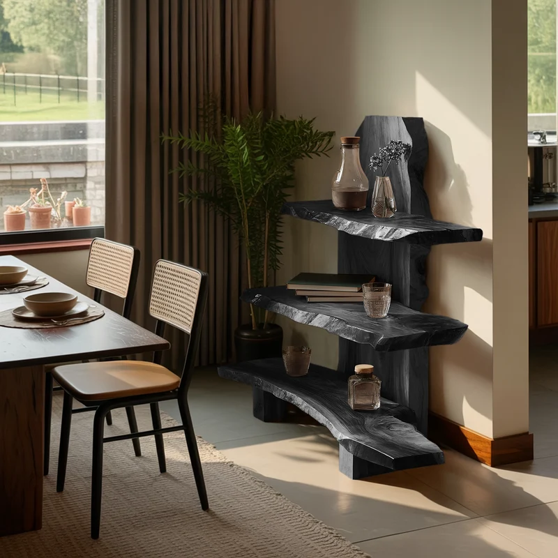 Spry Interior Contemporary Handmade Wooden Spice Shelf, Solid Wood Kitchen Storage & Countertop Display Rack, SILDTTNFGS014