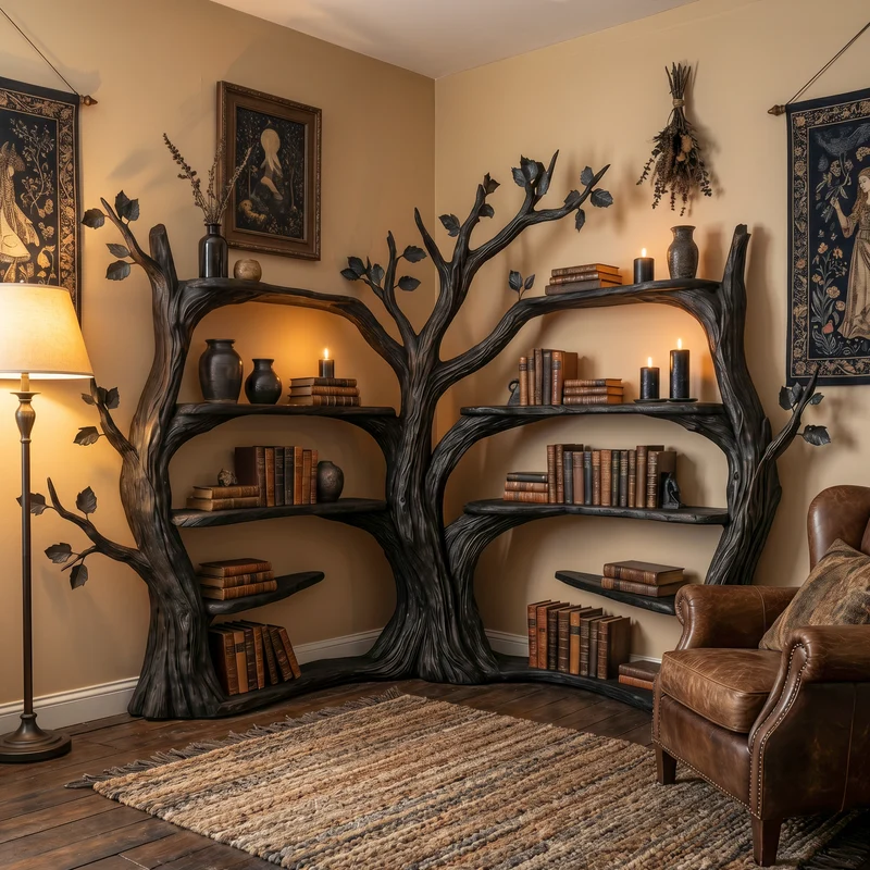 Tree Corner Bookshelf For Living Room And Reading Room SINLSATB732