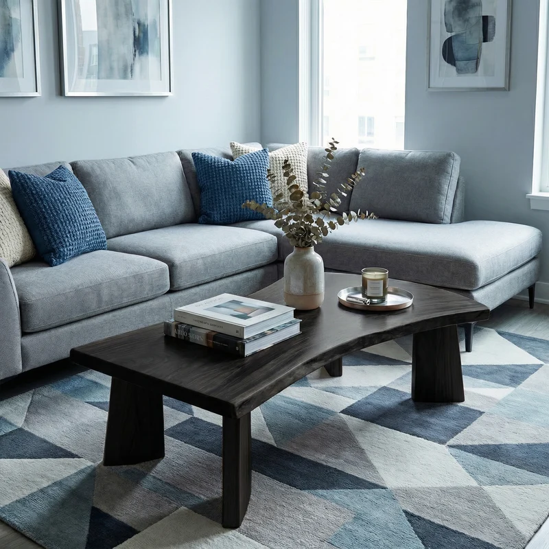 Spry Interior Natural Slab Coffee Table, Solid Wood Live Edge Center Table, A-Frame Base Rustic Living Room Furniture, SINLKICF344