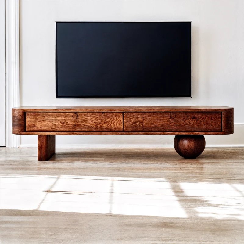 Spry Interior Modern TV Cabinet, Solid Wood Mid-Century Media Console Entertainment Center for Living Room, SINLKITC016