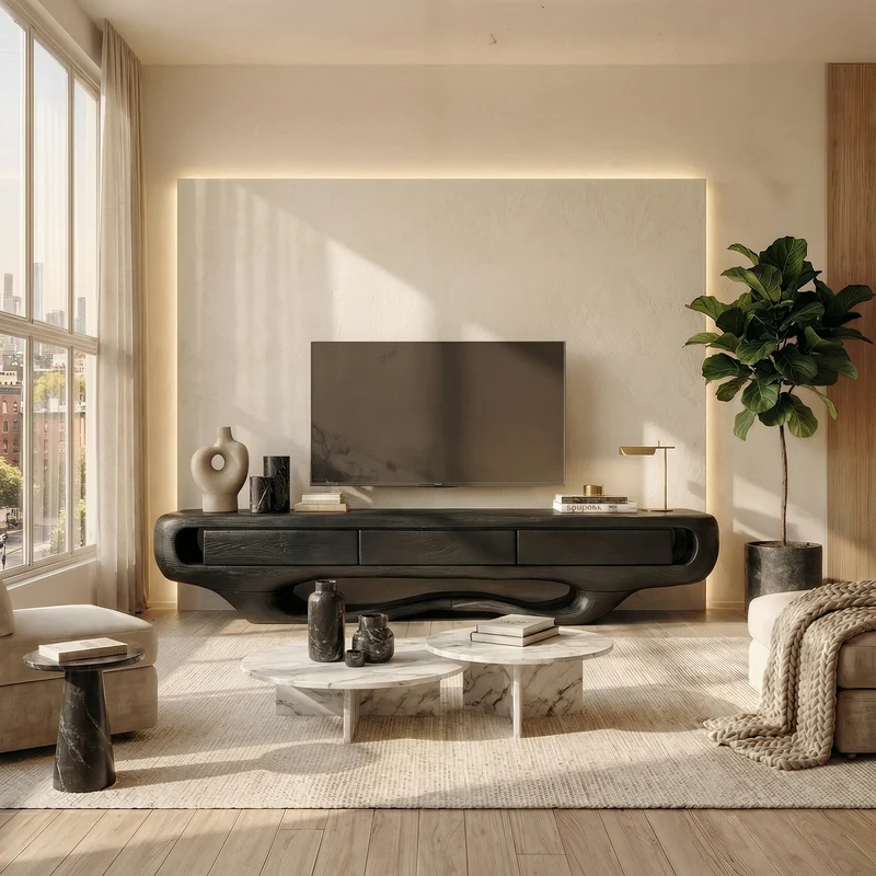 Spry Interior Rustic TV Cabinet, Solid Wood Low Profile Media Console, Entertainment Center TV Stand for Living Room, SINLKITC029