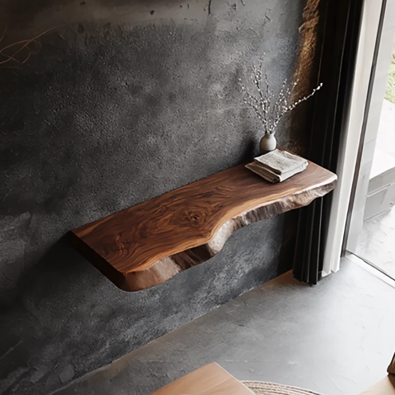 Spry Interior Rustic Live Edge Solid Wood Floating Shelf, Wall Mounted Hardwood Display Ledge for Living Room & Foyer Interior, SINLSAFL417