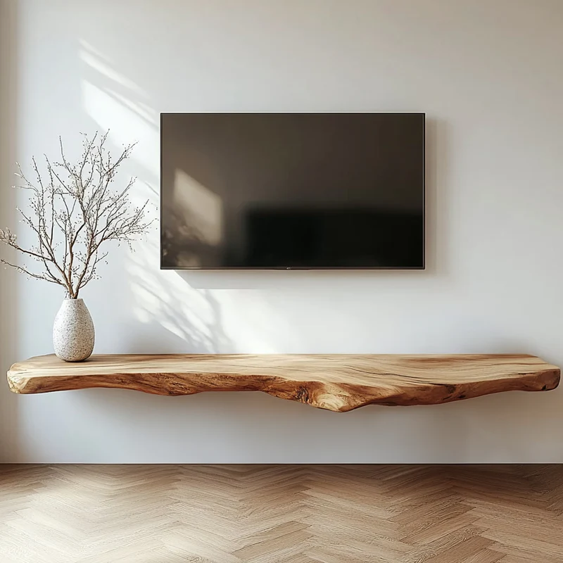 Rustic Floating TV Shelf For Living Room And Media Room SINLKIFL320