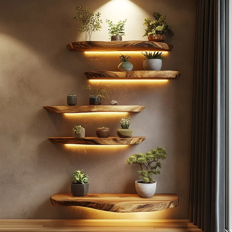 Rustic Wall Mounted Shelf For Living Room And Bedroom SINLKIFL329