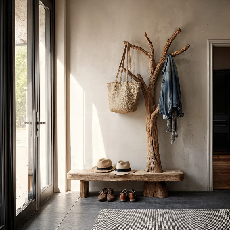 Rustic Tree Coat Rack Entryway And Hallway SINLKITCR106