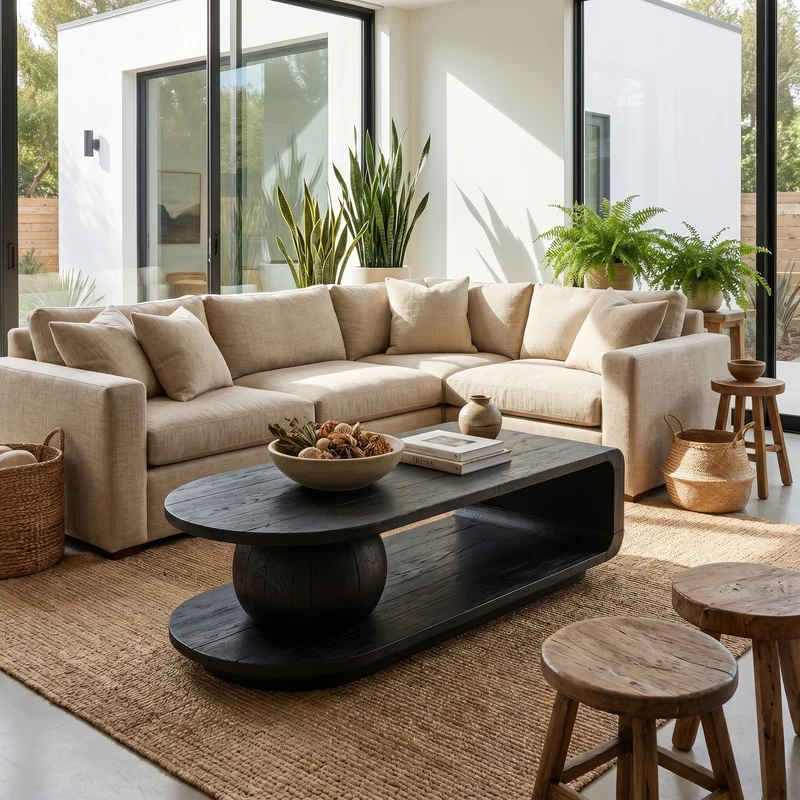 Spry Interior Mid Century Oval Coffee Table, Solid Wood Modern Accent Center Table for Living Room & Lounge, SINLSACF333