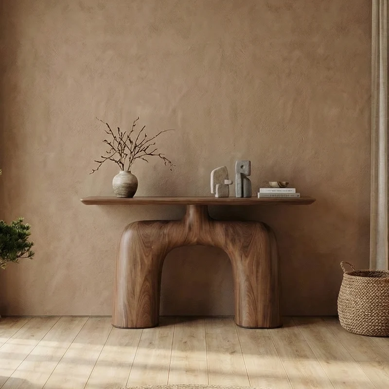 Spry Interior Organic Console Table, Solid Wood Entryway Sofa Table for Living Room & Hallway, SINLSACS528