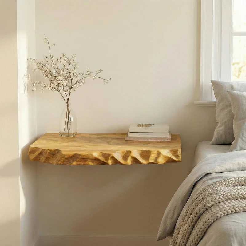Organic Decorative Floating Nightstand For Bedroom And Bedside Space SINLSAFL510