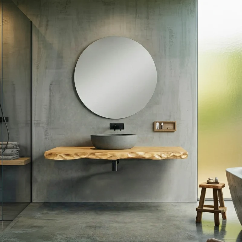 Spry Interior Modern Floating Bathroom Vanity, Solid Wood Wall Mount Vanity Cabinet, Rustic Single Sink Vanity Base (No Top), SINLSABRV289