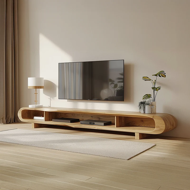Spry Interior Modern Minimalist TV Console, Compact Solid Wood Media Stand for Studio Apartments & Cozy Living Rooms, SINLSACS119