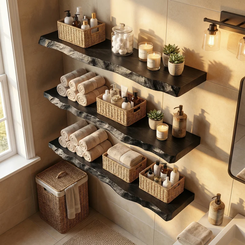 Moder Floating Bathroom Shelves Wall Mounted Storage SINLKIFL507