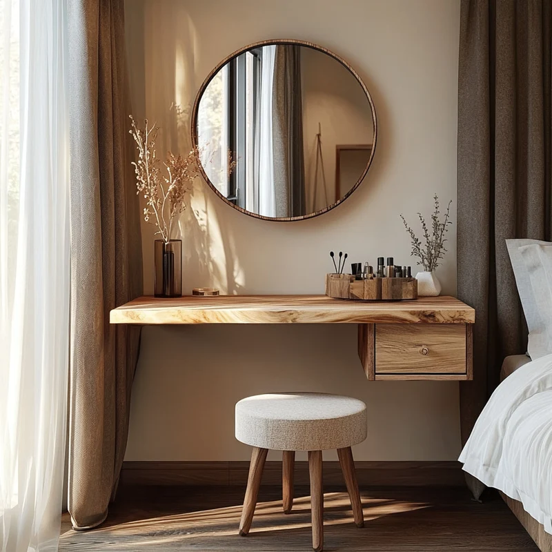 Scandinavian Solid Wood Floating Dressing Table Bedroom SINLKIFL240