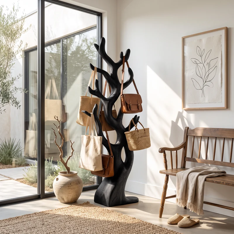 Rustic Artistic Tree Coat Rack For Entryway And Interior Styling SINLSATCR099