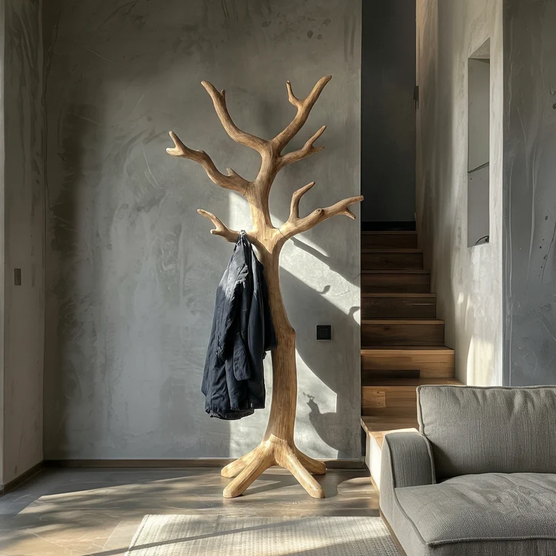 Rustic Statement Tree Coat Stand For Entryway And Feature Corner SINLSATCR098