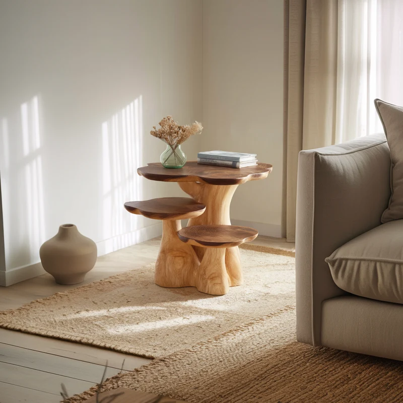 Rustic Mushroom Side Table For Living Room And Apartment SINLSABT234