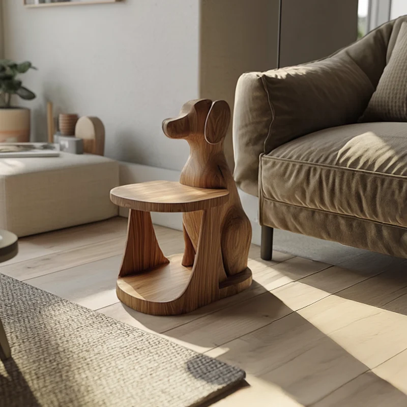 Modern Sculptural Dog Side Table For Living Room And Bedroom SINLSABT203