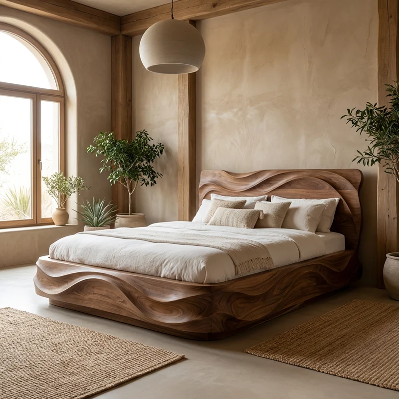 Rustic King Bed Frame For Bedroom Or Private Room SINLKIWB113