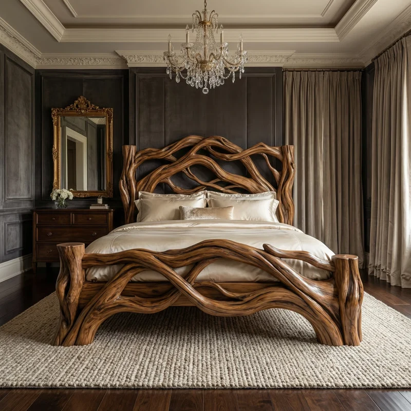 Rustic Bedroom Bed Design For Bedroom And Sleeping Space SINLKIWB108