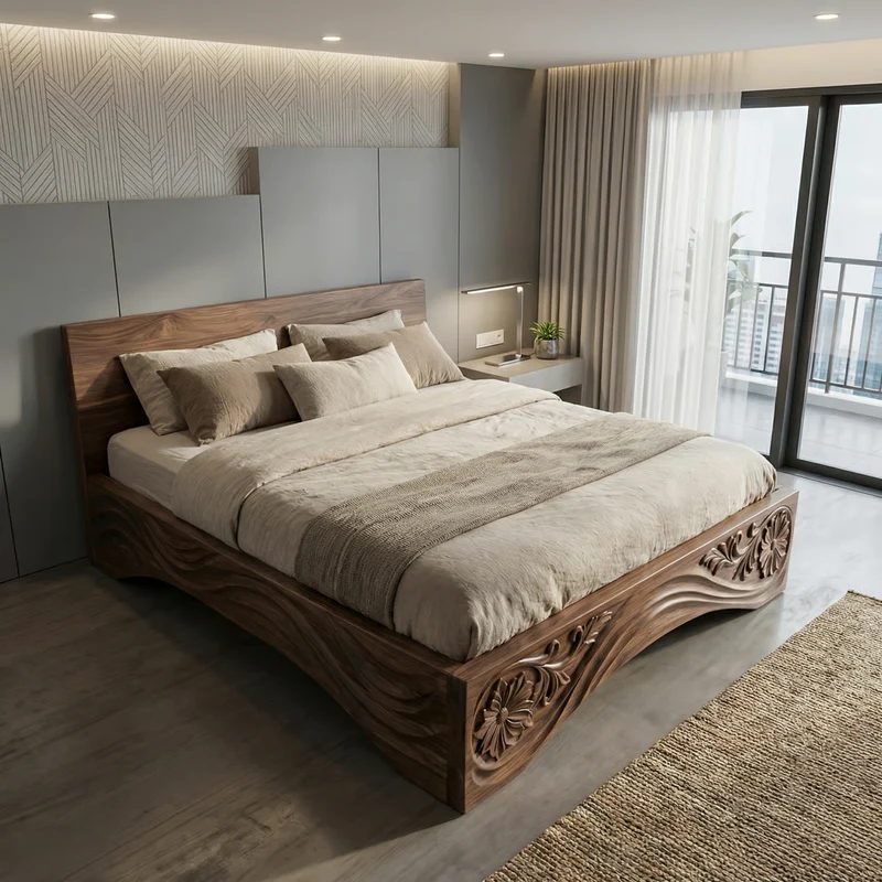Rustic King Size Bed Frame For Bedroom And Home Interior SINLKIWB106
