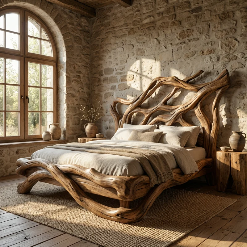 Rustic Statement Style Bed For Bedroom Or Master Interior SINLKIWB101