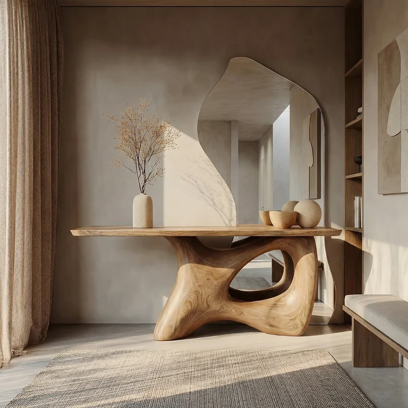 Organic Freeform Base Console Table Entryway Hallway Living Room SINLKICS515