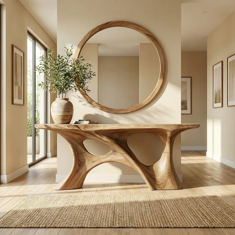 Organic Double Void Console Table Entryway Hallway Living Room SINLKICS506