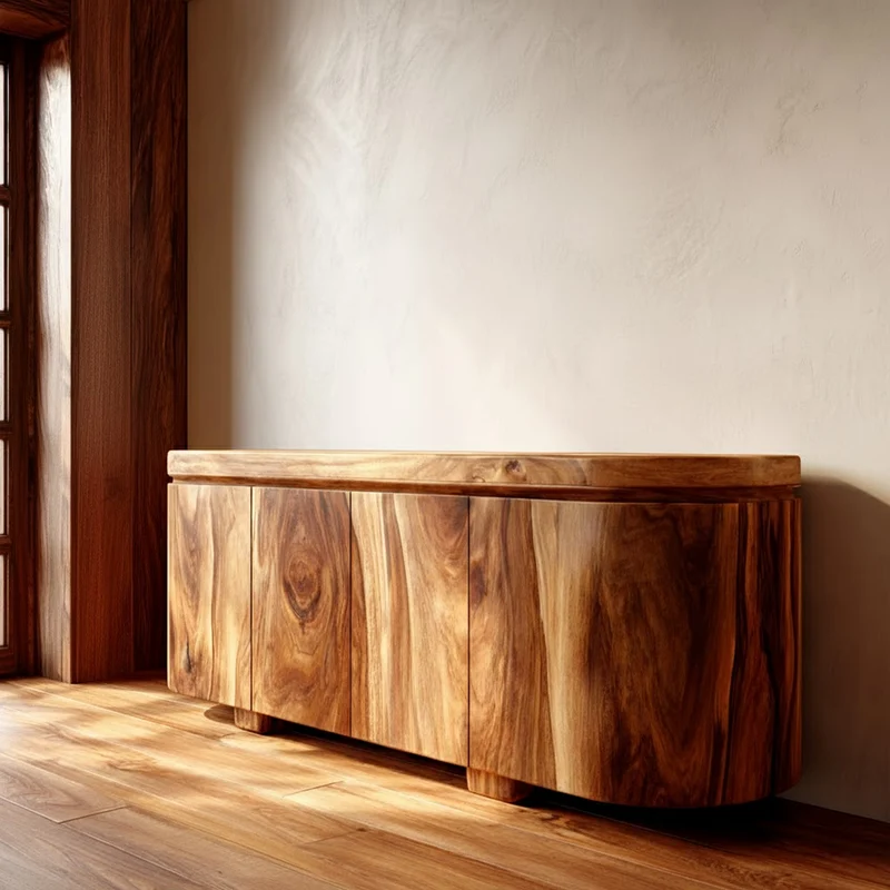 Spry Interior Rustic Solid Wood Storage Cabinet, Handcrafted Credenza Sideboard Accent Furniture for Living Room and Bedroom, SINLKISC309