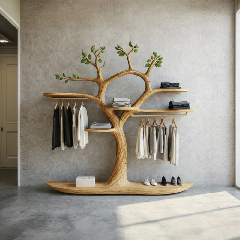 Rustic Tree Style Coat Rack Home Entryway Decor SINLKITCR089