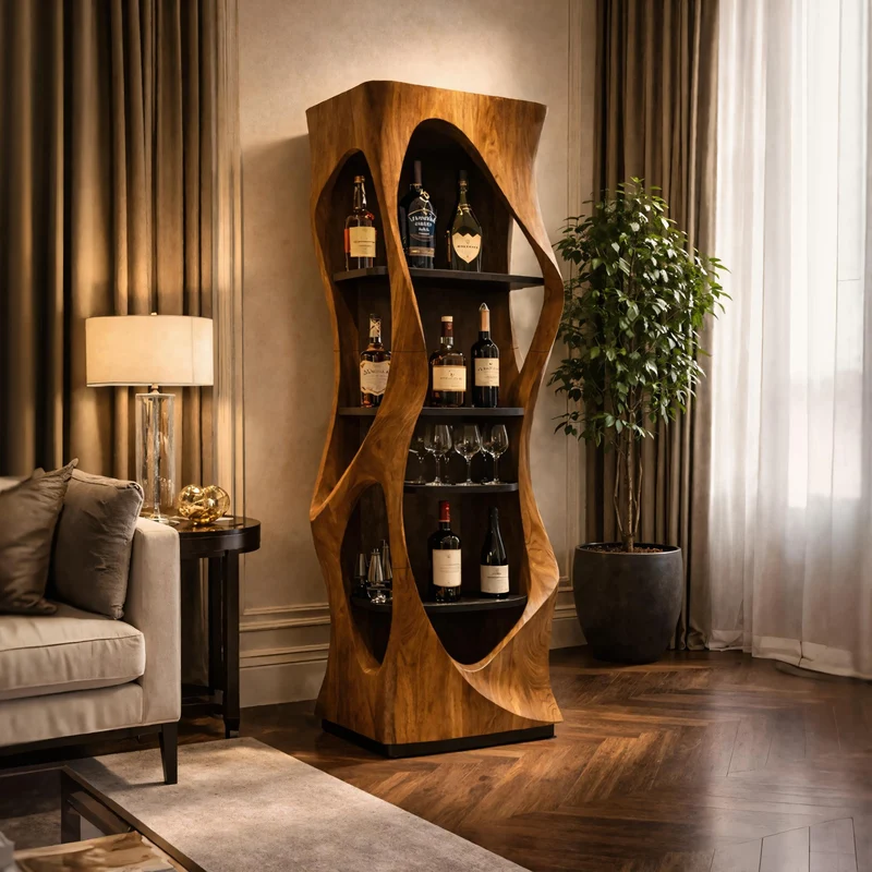 Organic Modern Bar Display Cabinet For Living Room And Lounge SINLKISC444